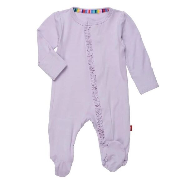 NWT MAGNETIC ME WISTERIA RUFFLE MODAL FOOTIE - Picture 2 of 7